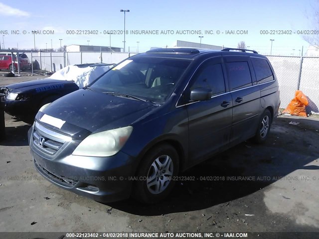 5FNRL38766B019373 - 2006 HONDA ODYSSEY EXL GRAY photo 2