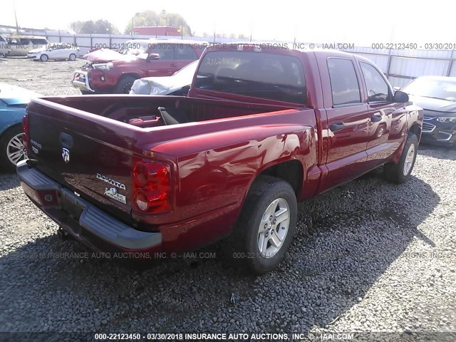 1D7HE38KX9S719274 - 2009 DODGE DAKOTA SXT RED photo 4