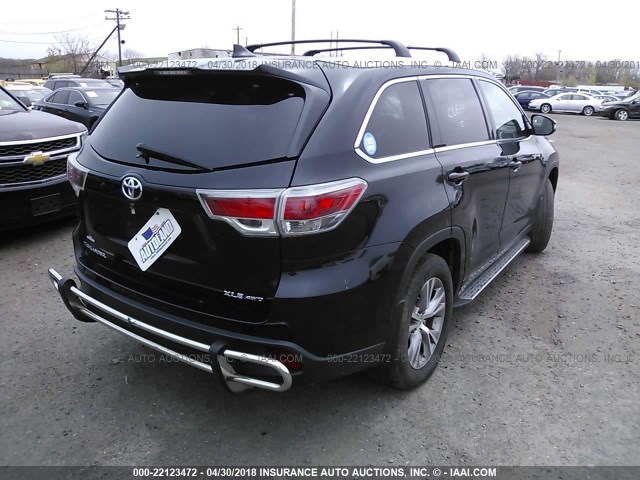 5TDJKRFH5FS222717 - 2015 TOYOTA HIGHLANDER XLE BLACK photo 4