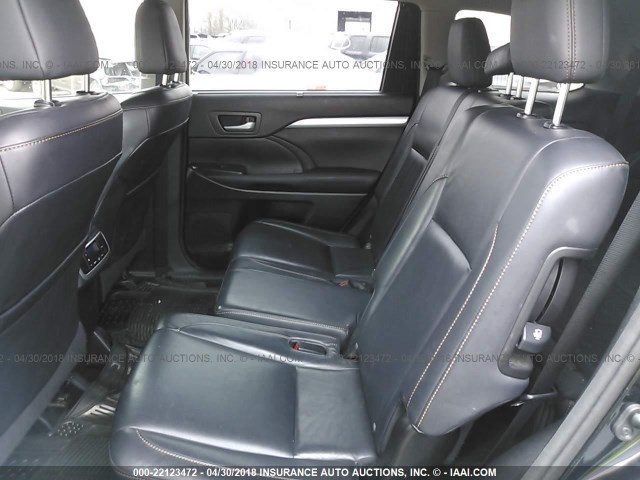 5TDJKRFH5FS222717 - 2015 TOYOTA HIGHLANDER XLE შავი ფოტო 8