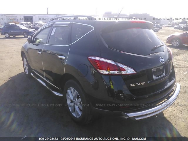 JN8AZ1MW5CW210050 - 2012 NISSAN MURANO S/SL/LE BLACK photo 3