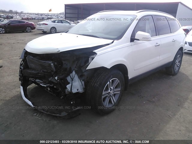 1GNKVHKD1FJ297220 - 2015 CHEVROLET TRAVERSE LT WHITE photo 2