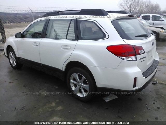 4S4BRCAC1E3321376 - 2014 SUBARU OUTBACK 2.5I WHITE photo 3