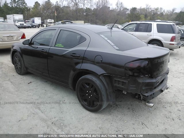 1C3CDZAG8DN753421 - 2013 DODGE AVENGER SE BLACK photo 3