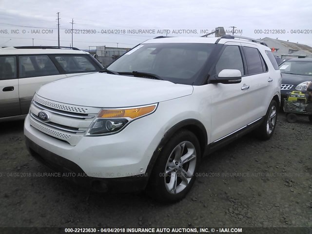 1FM5K8F82DGA81040 - 2013 FORD EXPLORER LIMITED თეთრი ფოტო 2