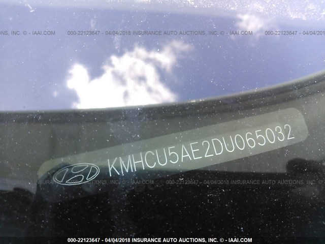 KMHCU5AE2DU065032 - 2013 HYUNDAI ACCENT GLS/SE WHITE photo 9