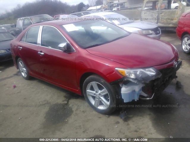 4T1BF1FK3DU690598 - 2013 TOYOTA CAMRY L/SE/LE/XLE RED photo 1