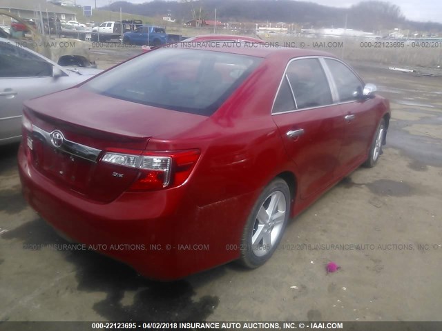 4T1BF1FK3DU690598 - 2013 TOYOTA CAMRY L/SE/LE/XLE RED photo 4