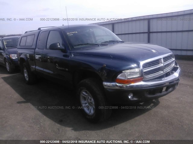 1B7GG22N31S203520 - 2001 DODGE DAKOTA Dark Blue photo 1