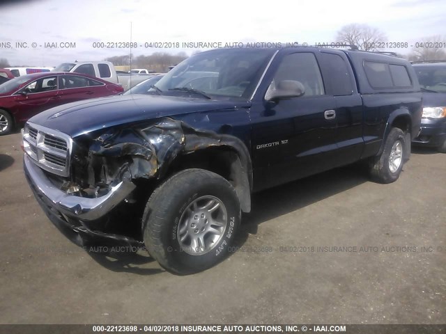 1B7GG22N31S203520 - 2001 DODGE DAKOTA Dark Blue photo 2