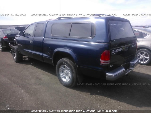 1B7GG22N31S203520 - 2001 DODGE DAKOTA Dark Blue photo 3