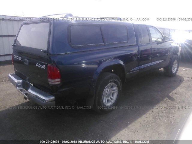 1B7GG22N31S203520 - 2001 DODGE DAKOTA Dark Blue photo 4