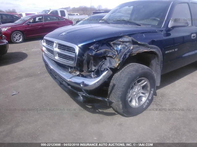 1B7GG22N31S203520 - 2001 DODGE DAKOTA Dark Blue photo 6