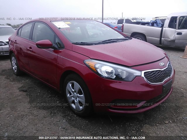 KNAFK4A65G5606869 - 2016 KIA FORTE LX RED photo 1