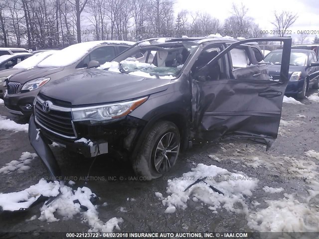 5TDJKRFH6GS296861 - 2016 TOYOTA HIGHLANDER XLE ნაცრისფერი ფოტო 2