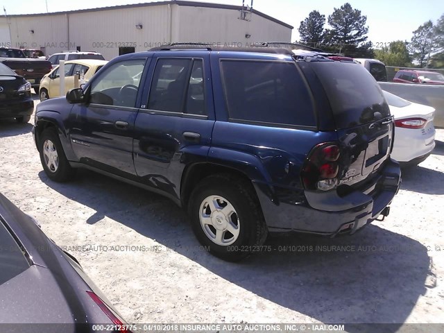 1GNDS13S922364124 - 2002 CHEVROLET TRAILBLAZER  BLUE photo 3