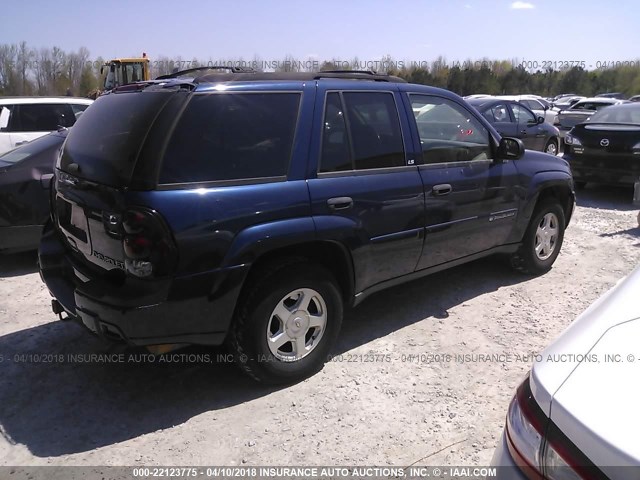 1GNDS13S922364124 - 2002 CHEVROLET TRAILBLAZER  BLUE photo 4