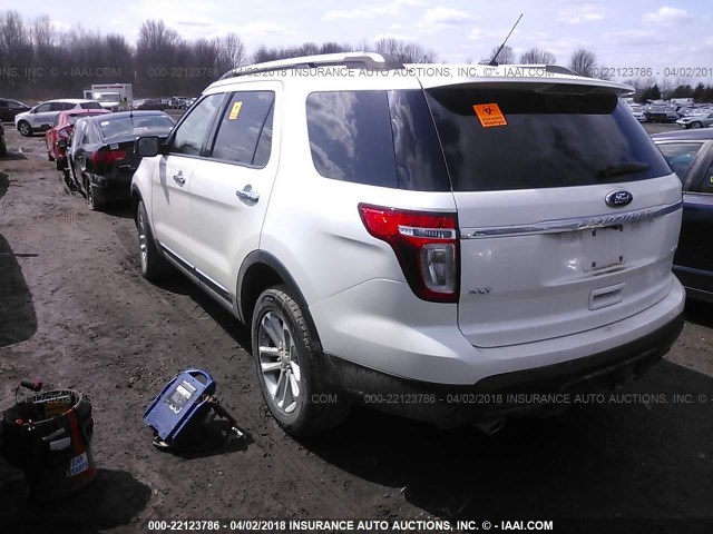 1FM5K8D84EGC54075 - 2014 FORD EXPLORER XLT WHITE photo 3