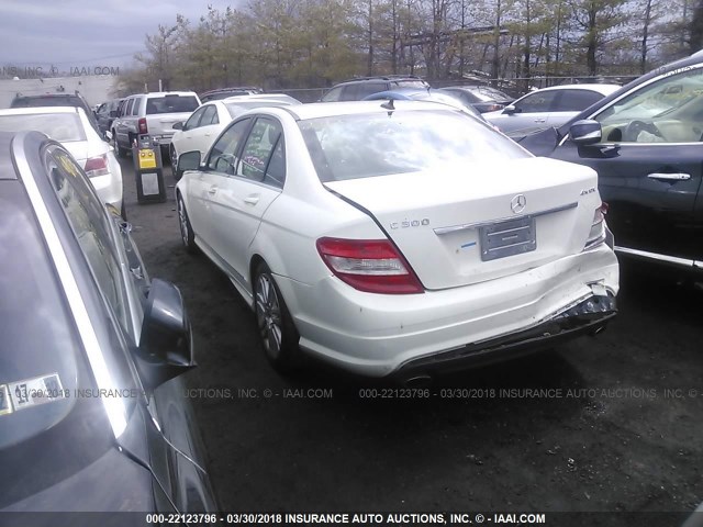 WDDGF81X39F252557 - 2009 MERCEDES-BENZ C 300 4MATIC WHITE photo 3