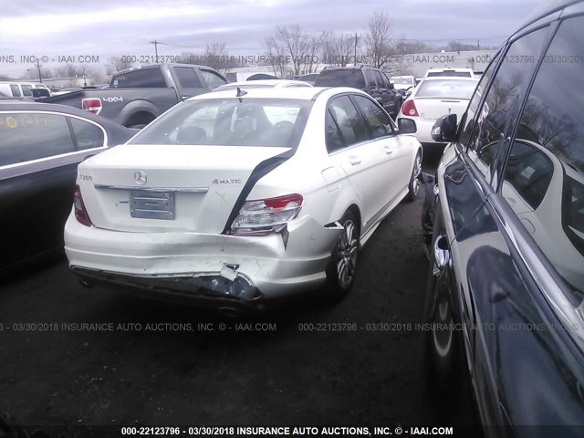 WDDGF81X39F252557 - 2009 MERCEDES-BENZ C 300 4MATIC WHITE photo 4