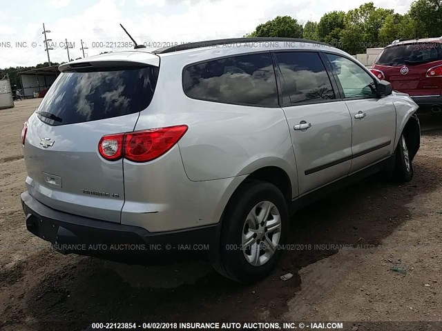 1GNLREED0AJ266455 - 2010 CHEVROLET TRAVERSE LS SILVER photo 4