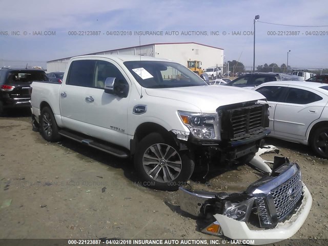 1N6AA1E69HN516132 - 2017 NISSAN TITAN SV/SL/PLATINUM RESERVE WHITE photo 1