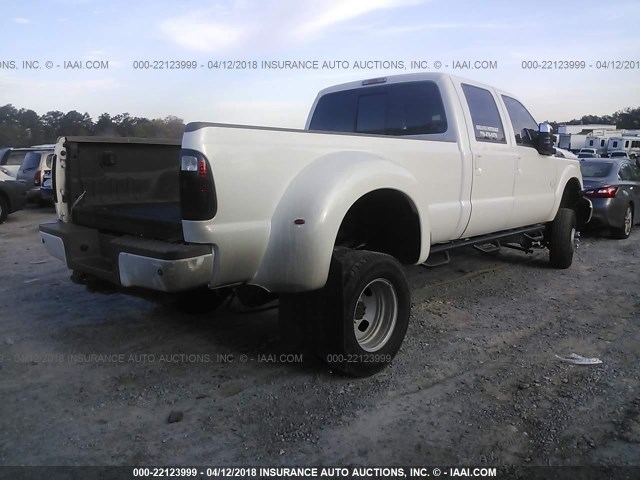 1FT8W3DT4DEB51231 - 2013 FORD F350 SUPER DUTY WHITE photo 4