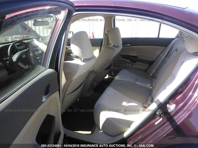 JHMCP26458C019036 - 2008 HONDA ACCORD LXP PURPLE photo 8