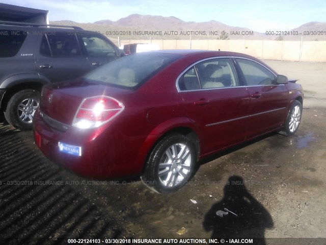 1G8ZS57N58F181860 - 2008 SATURN AURA XE RED photo 4