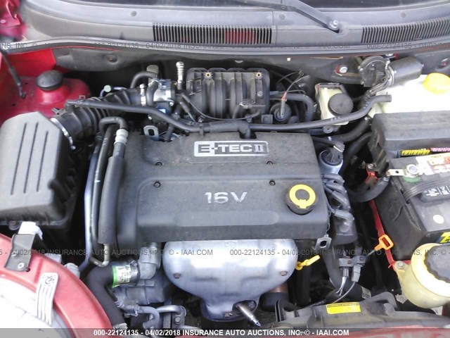 KL1TD666X8B190994 - 2008 CHEVROLET AVEO LS RED photo 10