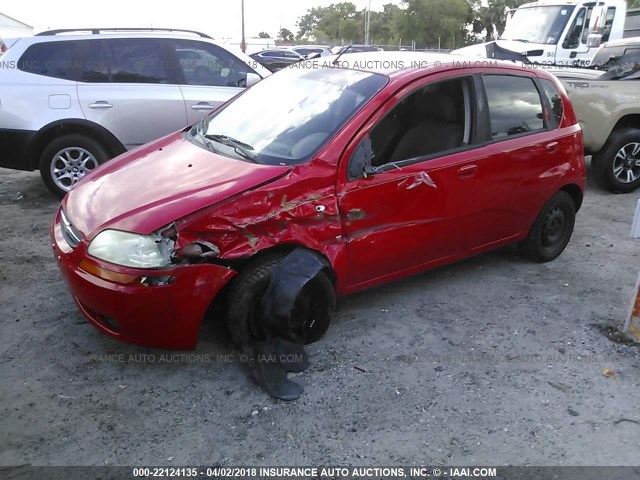 KL1TD666X8B190994 - 2008 CHEVROLET AVEO LS RED photo 2