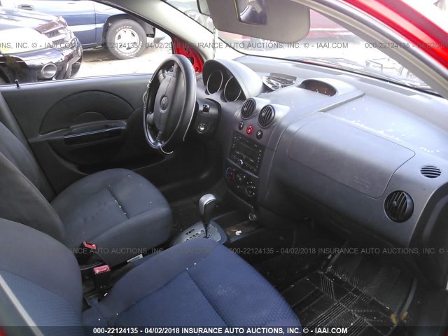 KL1TD666X8B190994 - 2008 CHEVROLET AVEO LS RED photo 5