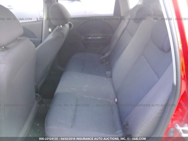 KL1TD666X8B190994 - 2008 CHEVROLET AVEO LS RED photo 8