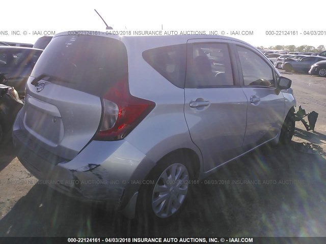 3N1CE2CP2FL376507 - 2015 NISSAN VERSA NOTE S/S PLUS/SV/SL/SR SILVER photo 4