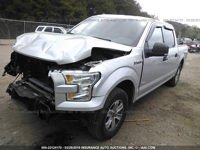 1FTEW1CP6FFA66884 - 2015 FORD F150 SUPERCREW SILVER photo 2
