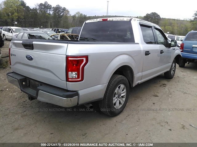1FTEW1CP6FFA66884 - 2015 FORD F150 SUPERCREW SILVER photo 4
