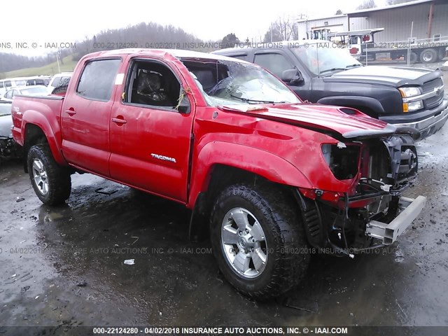 5TELU42N17Z458013 - 2007 TOYOTA TACOMA DOUBLE CAB წითელი ფოტო 1