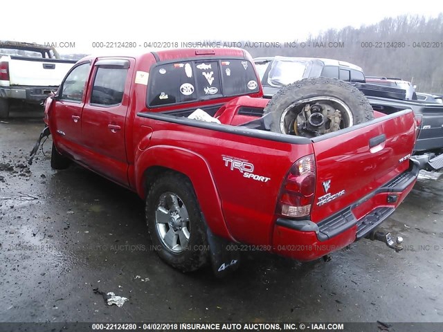 5TELU42N17Z458013 - 2007 TOYOTA TACOMA DOUBLE CAB RED photo 3