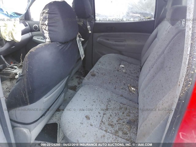 5TELU42N17Z458013 - 2007 TOYOTA TACOMA DOUBLE CAB წითელი ფოტო 8