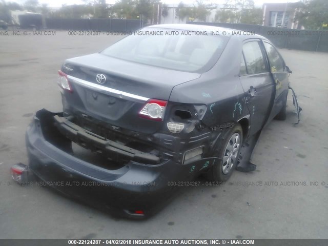 5YFBU4EE6DP171677 - 2013 TOYOTA COROLLA S/LE GRAY photo 4