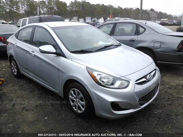 KMHCT4AE6EU689060 - 2014 HYUNDAI ACCENT GLS/GS SILVER photo 1