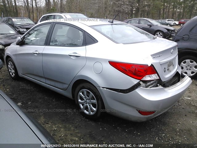 KMHCT4AE6EU689060 - 2014 HYUNDAI ACCENT GLS/GS SILVER photo 3