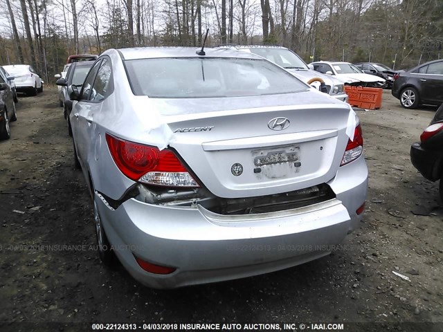 KMHCT4AE6EU689060 - 2014 HYUNDAI ACCENT GLS/GS SILVER photo 6