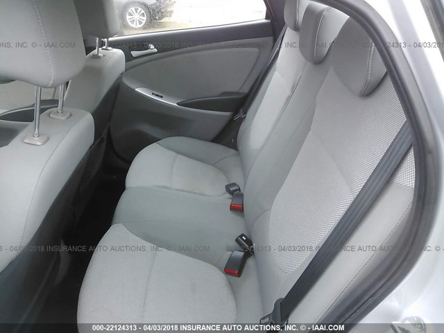 KMHCT4AE6EU689060 - 2014 HYUNDAI ACCENT GLS/GS SILVER photo 8