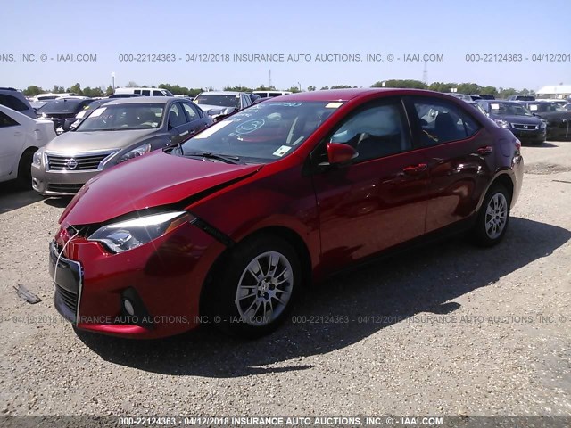 2T1BURHEXEC159638 - 2014 TOYOTA COROLLA L/LE/LE PLS/PRM/S/S PLS RED photo 2