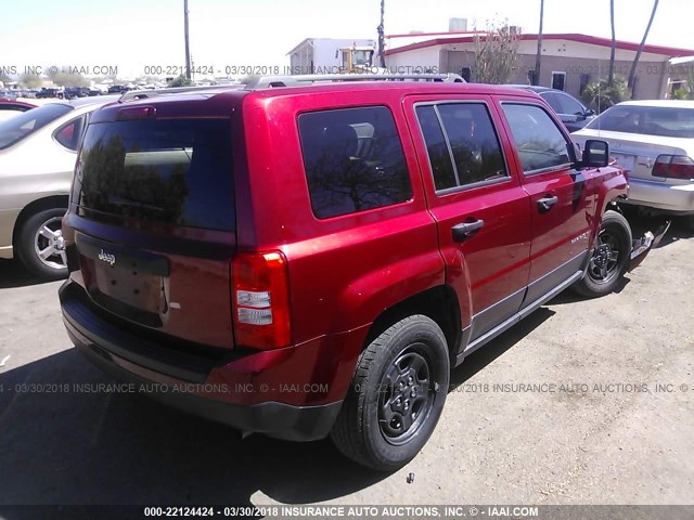 1C4NJPBB8FD388008 - 2015 JEEP PATRIOT SPORT RED photo 4