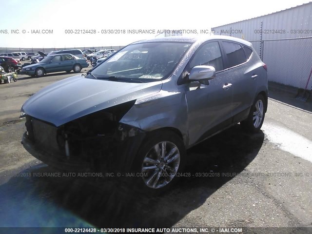 KM8JUCACXBU206291 - 2011 HYUNDAI TUCSON GLS/LIMITED GRAY photo 2