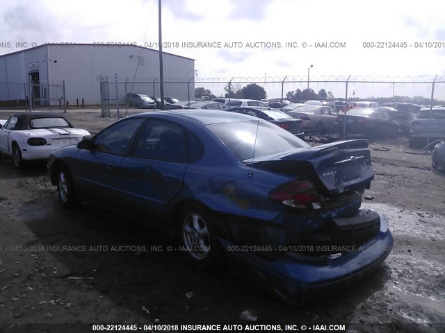 1FAFP55252A204048 - 2002 FORD TAURUS SES BLUE photo 3