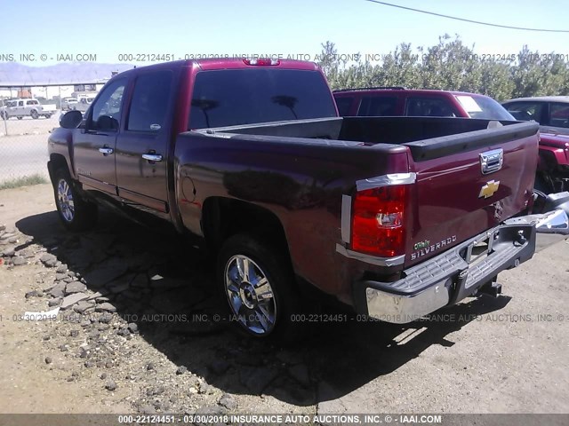 3GCPCSE06DG248491 - 2013 CHEVROLET SILVERADO C1500 LT BURGUNDY photo 3