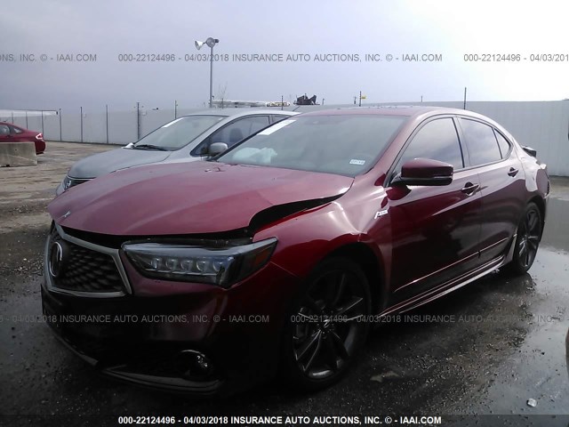 19UUB2F60JA005120 - 2018 ACURA TLX TECH+A/TCH+AR RED photo 2